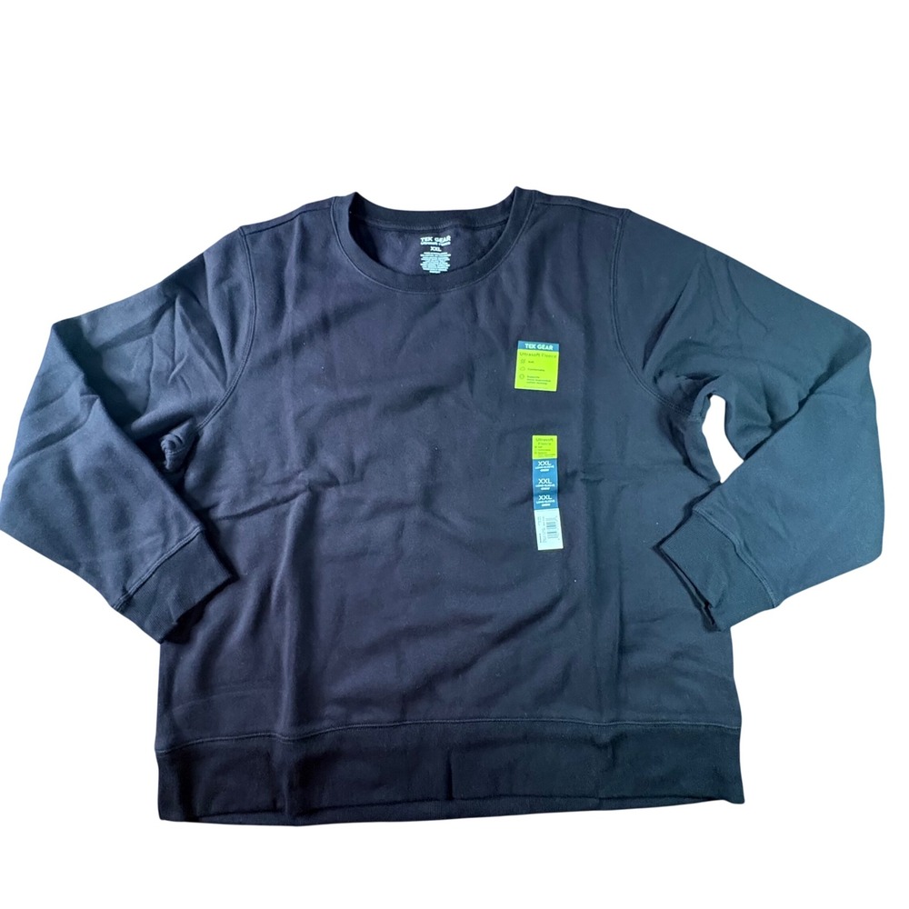 Tek Gear Sweatshirt Women XXL‎ Black New Ultrasoft Fleece Crew Neck Long Sleeve